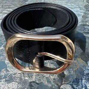 J.Crew Oval Buckle Belt in Italian Leather, Women's XL
